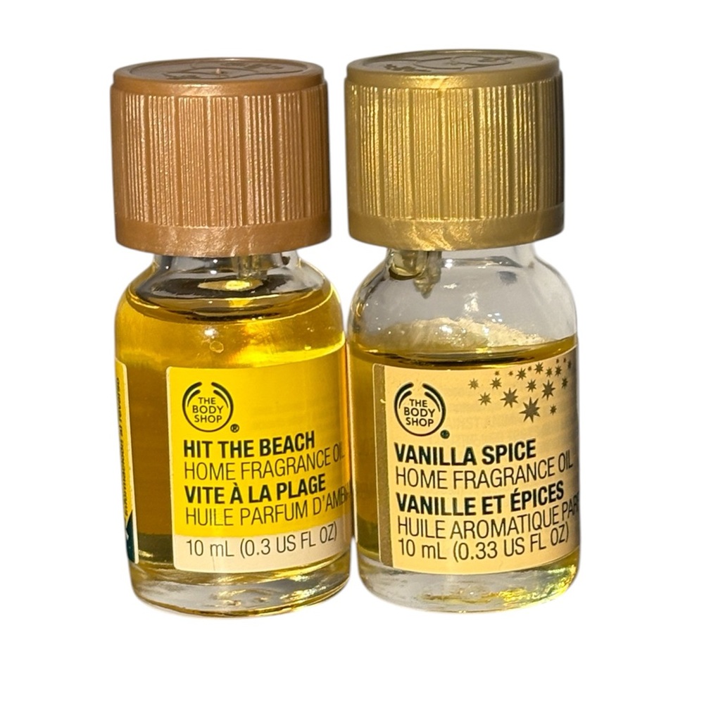 RARE VTG The Body Shop Home Fragrance Oil Lot of 2- Hit The Beach, Vanilla Spice - Picture 2 of 5